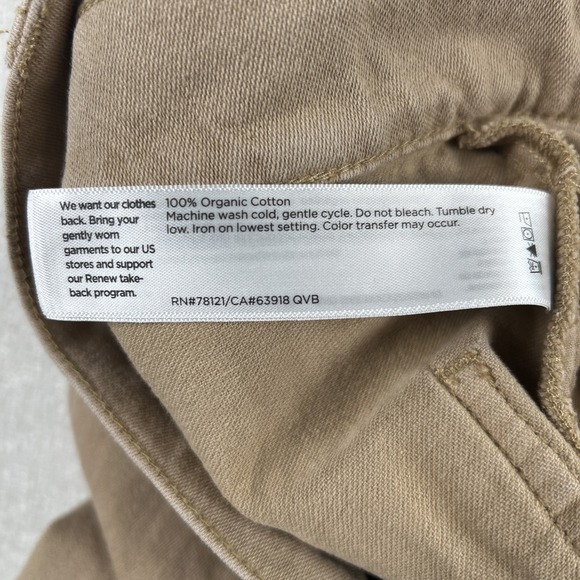 Eileen Fisher Wide Leg Stretch Denim Pants Khaki Women's S Organic Cotton - Picture 6 of 12